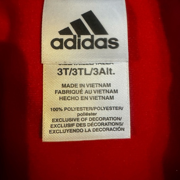 kids Adidas Red and Black Track Jacket - Picture 6 of 6